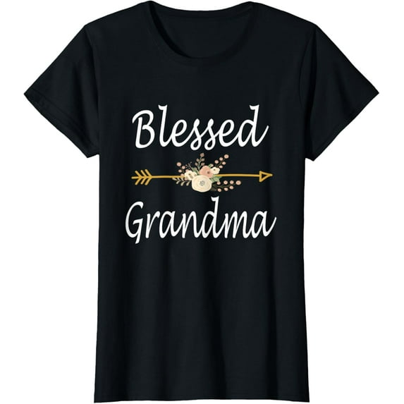 Blessed Grandma Shirt For Women Cute Mothers Day Gifts T-ShirtMen and women, Black T-shirt, size: Extra large S-4XL