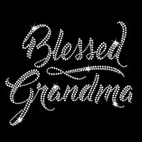 Blessed Grandma Sparkly Iron-on Clear Crystal Bling Rhinestone Transfer by JCS Rhinestones