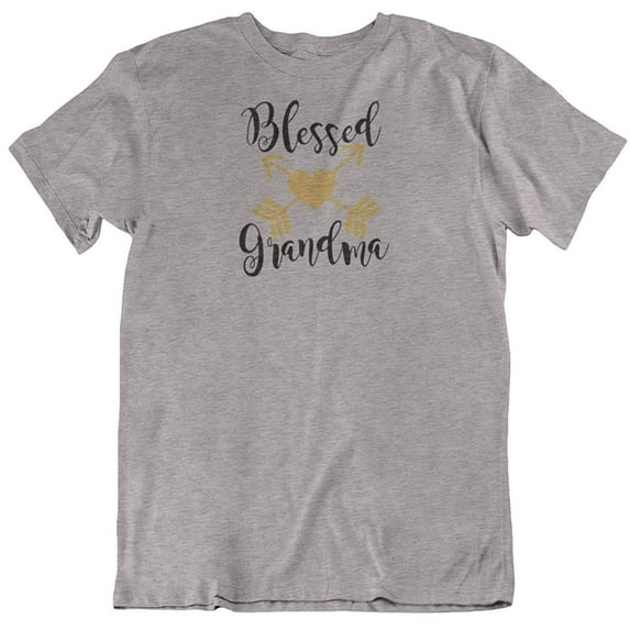 Blessed Grandma. T-Shirt Gift for Nana, Grandmother and Senior Citizen Women Light Grey