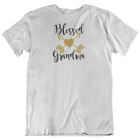 Blessed Grandma. T-Shirt Gift for Nana, Grandmother and Senior Citizen Women White