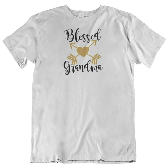 Blessed Grandma. T-Shirt Gift for Nana, Grandmother and Senior Citizen Women White