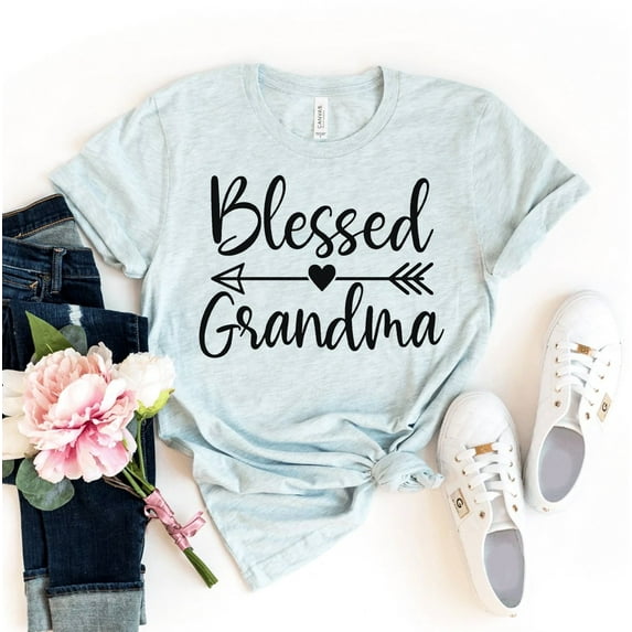 Blessed Grandma T-shirt Granny Shirts Mother's Day Gift Grandparents Tee Birthday Top Grandmother Tshirt Women's Gigi Shirt