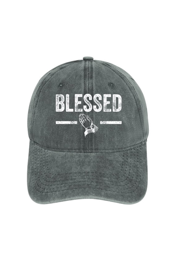 Blessed Gray Baseball Cap for Men Women, Adjustable Snapback Hats Cotton Hat