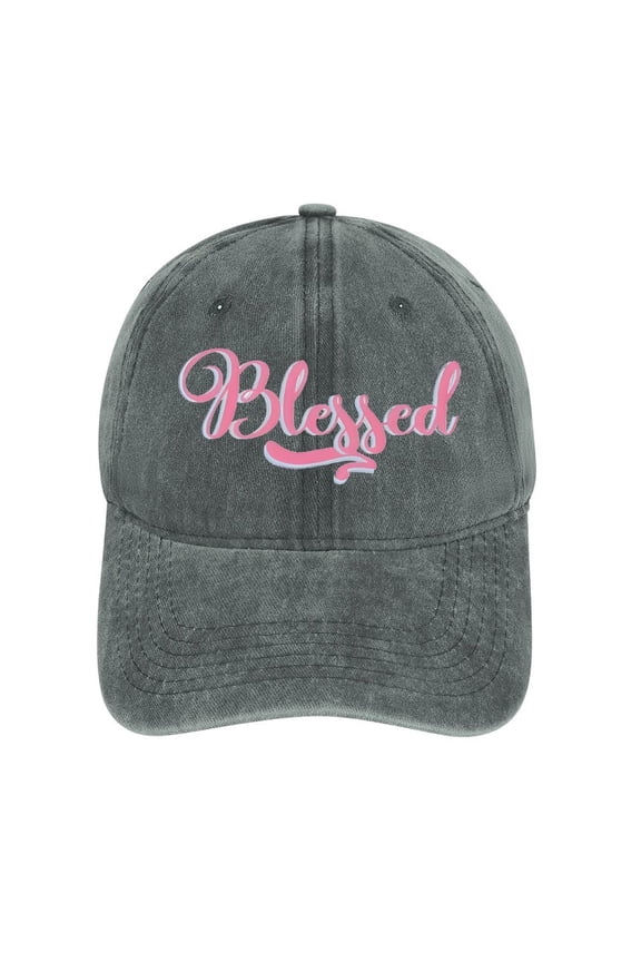 Blessed Gray Baseball Cap for Men Women, Adjustable Snapback Hats Cotton Hat