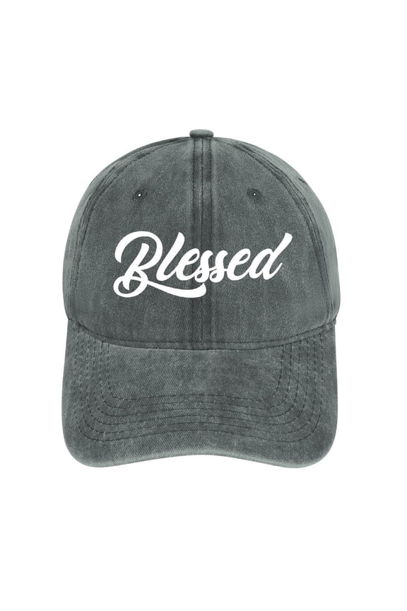 Blessed Gray Baseball Cap for Men Women, Adjustable Snapback Hats Cotton Hat