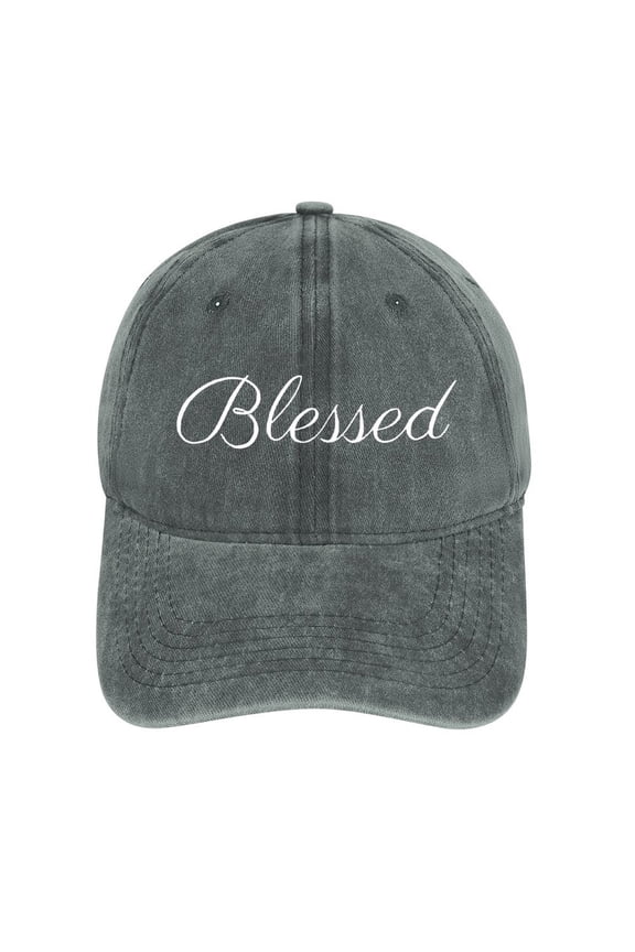 Blessed Gray Baseball Cap for Men Women, Adjustable Snapback Hats Cotton Hat