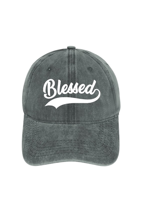 Blessed Gray Baseball Cap for Men Women, Adjustable Snapback Hats Cotton Hat