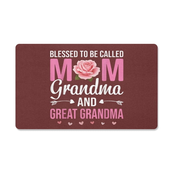 Blessed Great Grandma Desk Mat - "Blessed to be Called Mom, Grandma & Great Grandma" Rose Desk Pad, 29.5x17.7in Non-Slip Natural Rubber Mouse Pad for Home Office Gaming