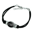 thumbnail image 1 of Blessed Halo On Black Novelty Suede Leather Metal Bracelet, 1 of 3