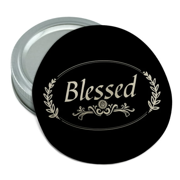 Blessed Halo On Black Round Rubber Non-Slip Jar Gripper Lid Opener
