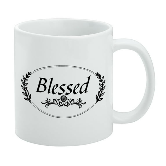 Blessed Halo On Black White Mug
