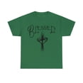 thumbnail image 1 of Blessed , Hand drawn font, Heart & Cross, Christian Art on a Unisex Shirt., 1 of 4