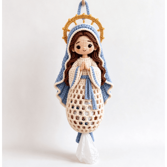 Personal Project Guide Blessed Home Crochet Bag Holder DIY Kit Mary - Faith-Inspired Crochet ...