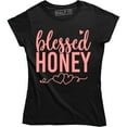 thumbnail image 1 of Blessed Honey Cute Heart Christian Thankful Bee Lover Women's T-Shirt, 1 of 4