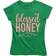 thumbnail image 1 of Blessed Honey Cute Heart Christian Thankful Bee Lover Women's T-Shirt, 1 of 4