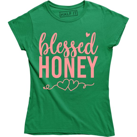 Blessed Honey Cute Heart Christian Thankful Bee Lover Women's T-Shirt