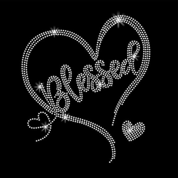 Blessed Iron On Transfers Heart Blessed Heat Transfer Stickers Iron on Patches Stickers Washable Heat Transfer Decals for Girl's T Shirts Clothing Jeans Backpacks DIY Applique Decals Colorful