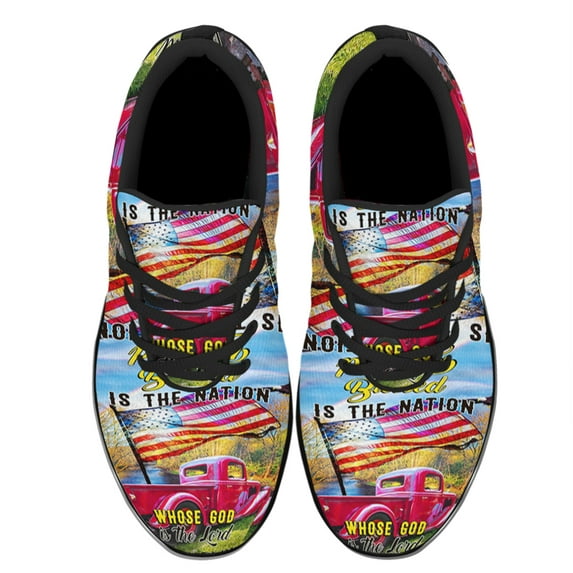 Blessed Is The Nation Whose God Is The Lord Shoes Women's Fashion Sneakers Tennis Running Shoes for Men Women Black Size 10