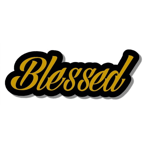 Blessed JDM Drifting Racing Drag Drift Race Bronze Color Vinyl Sticker Printed - 6" Inches Long Each