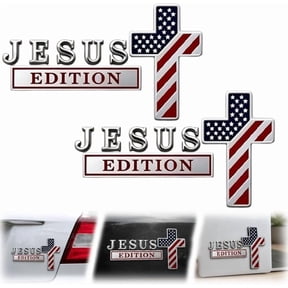 Blessed Jesus Edition Cross Emblem Metal Badge - Cross for Cars,We The People Edition Car Emblem,Heavy Duty 3D CrossEmblem for Cars,Christian Patriotic Jesus Car Accessories for Truck SUV Motorcycle
