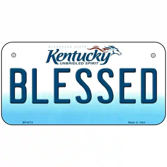 Blessed Kentucky Novelty Metal License Plate 6" x 3" Bicycle