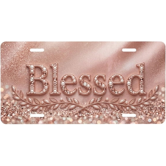 Blessed License Plate, Aluminum Decorative Front Plate, Personalized Car Decor, 6 x 12 in