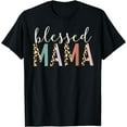 thumbnail image 1 of Blessed Mama Cute Leopard Print T-Shirt, 1 of 4
