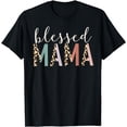 thumbnail image 1 of Blessed Mama Cute Leopard Print T-Shirt, 1 of 4