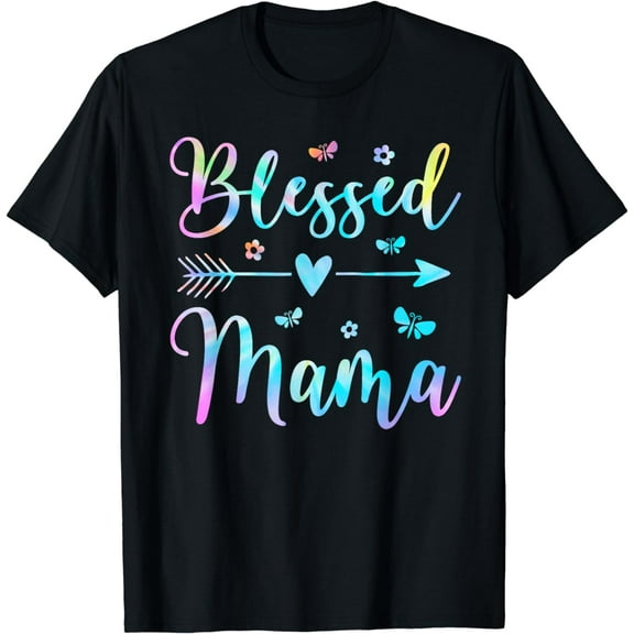 Blessed Mama Cute Mom Butterfly Flower Mother's Day T-Shirt