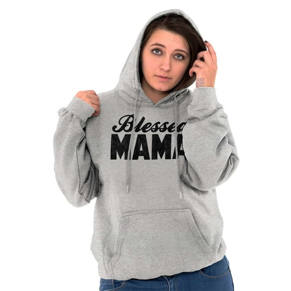 Blessed Mama Grateful Thankful Mother Hoodie Sweatshirt Women Brisco Brands L