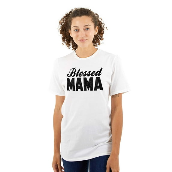 Blessed Mama Grateful Thankful Mother Women's Graphic T Shirt Tees Brisco Brands M