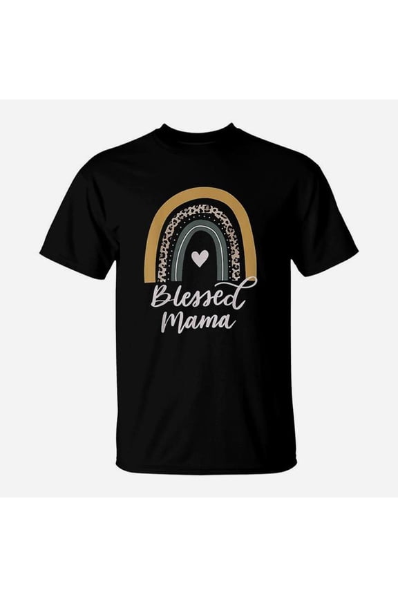 Blessed Mama Rainbow Leopard Gift TShirt