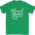 thumbnail image 1 of Blessed Mama T-Shirt Funny Humor Mother's Day Mom Gift Holiday Text Tee - Green, 2XL, 1 of 1