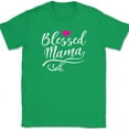 thumbnail image 1 of Blessed Mama T-Shirt Funny Humor Mother's Day Mom Gift Holiday Text Tee - Green, 3XL, 1 of 1