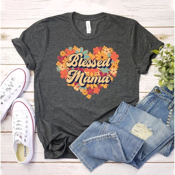 Blessed Mama T-Shirt, Mom Life Shirt, Mother'S Day , Mama Tee, Jesus Top, Cute Mama Shirt, Wife Tee, Gigi Top, Women'S Shirts, Mom Tshirt All Size S-5XL