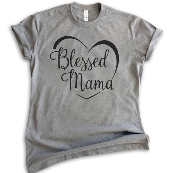 Blessed Mama T-shirt, Unisex Women's Shirt, Mom T-shirt, Religious Mom Shirt, Dark Heather Gray, Medium