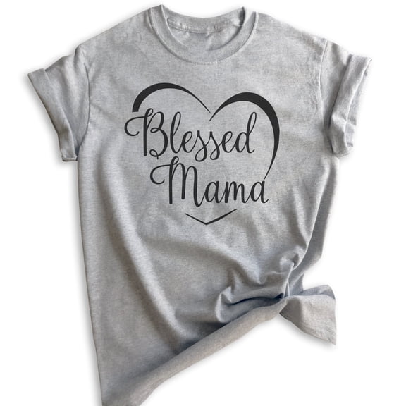 Blessed Mama T-shirt, Unisex Women's Shirt, Mom T-shirt, Religious Mom Shirt, Heather Gray, 3X-Large