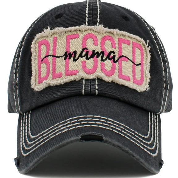 Blessed Mama Washed Vintage Ball Cap in Various Colors (Red)