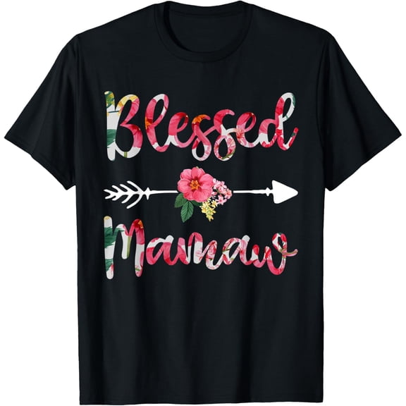 Blessed Mamaw Floral Shirts For Women, Mothers Day Grandma T-Shirt100% cotton