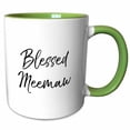 thumbnail image 1 of 3drose, Blessed Meemaw Cursive Flowy Letters Thankful Grandma Typography Text, 15oz Two-tone Green Mug, 1 of 6