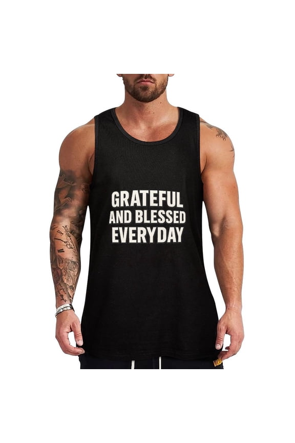 Blessed Men's Tank Top Muscle Workout Gym Sleeveless Shirt for Workout, Casual Wear, Walking XX-Large