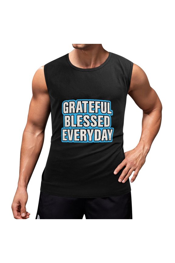 Blessed Men's Tank Top Muscle Workout Gym Sleeveless T-Shirt Medium