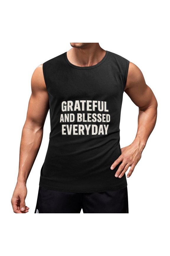 Blessed Men's Tank Top Muscle Workout Gym Sleeveless T-Shirt Medium