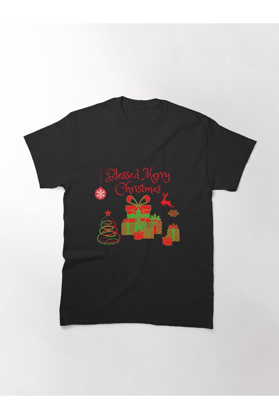 Blessed Merry Christmas Happy New Year Festive Apparel Unisex T-Shirt up to Size 5XL