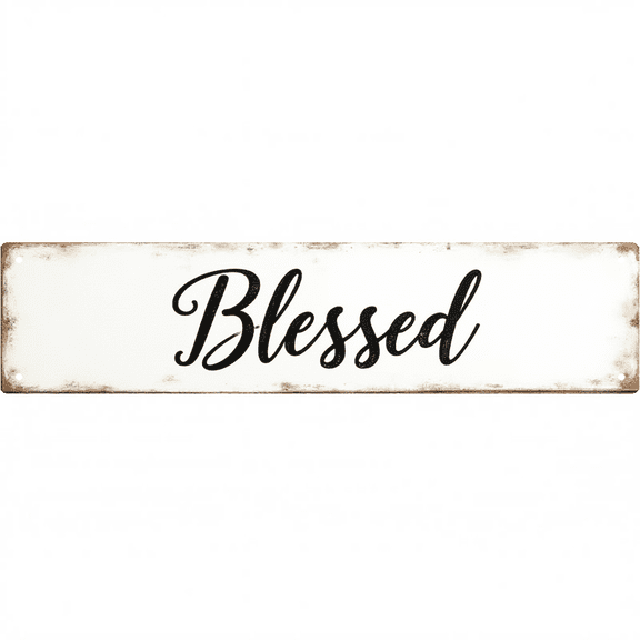 Blessed Metal Sign 16*4 Inches "Blessed" Inspirational Gratitude Home Decor