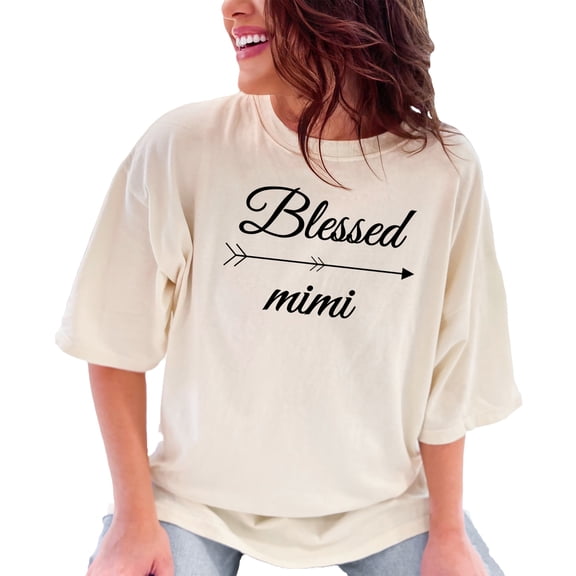 Blessed Mimi Arrow Design Merch, Ivory Comfort Colors T-Shirt, Large