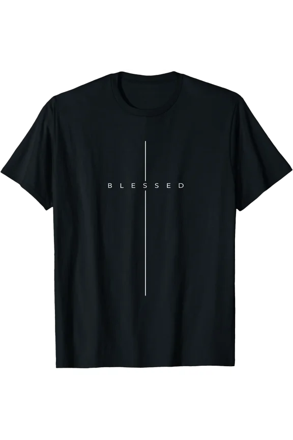 Blessed Minimalist Design Christian Jesus Bible Verse T-Shirt for Faith-Inspired Style