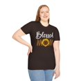 thumbnail image 1 of Blessed Mom, Gildan Unisex Softstyle T-Shirt, Sunflower Graphic Tee, S-3XL, 1 of 5