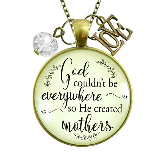 Blessed Mom Gutsy Goodness Bronze Metal Necklace God Couldn't Female Adult Gift
