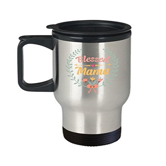 Blessed Mom Travel Mug - 14oz Stainless Steel Coffee Cup for Grandma Gift Ideas